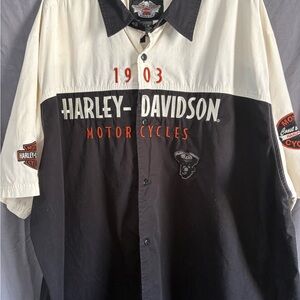 Harley-Davidson Two-Tone Black and Cream Shirt